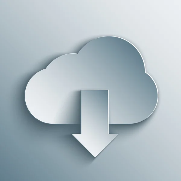 Cloud Scarica l'icona web . — Vettoriale Stock