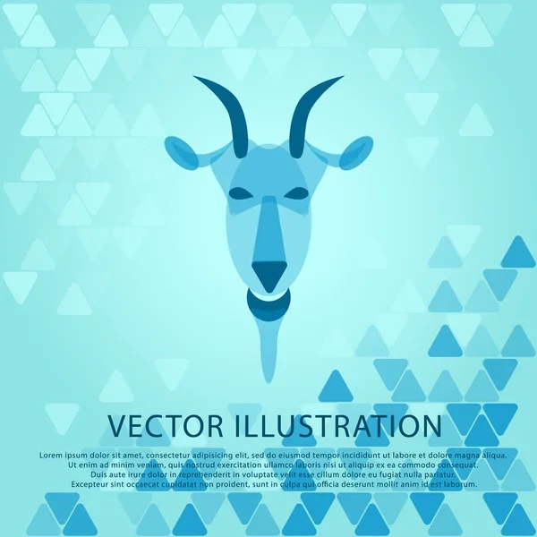 Forme colorée de la chèvre avec fond géométrique. Illustration du Nouvel An 2015. Illustration vectorielle . — Image vectorielle