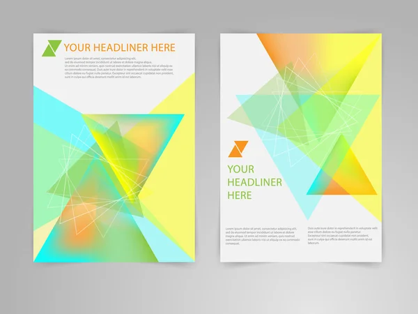 Opuscolo astratto del triangolo Modello vettoriale di progettazione del volantino in formato A4 — Vettoriale Stock