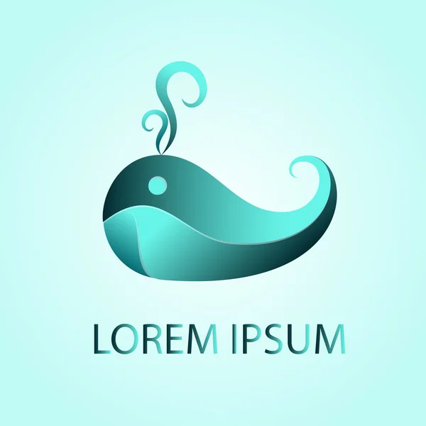 Modèle abstrait de gradient de logo de poisson. Élément de conception vectoriel baleine. Fruits de mer, concept de pêche. Modifiable . — Image vectorielle