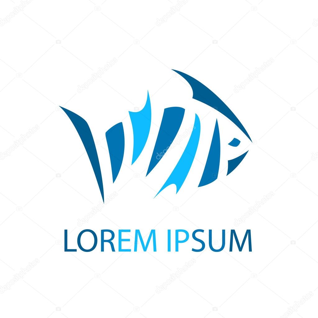 Fish abstract logo template. Sea vector icon. Seafood and fishing concept. Editable