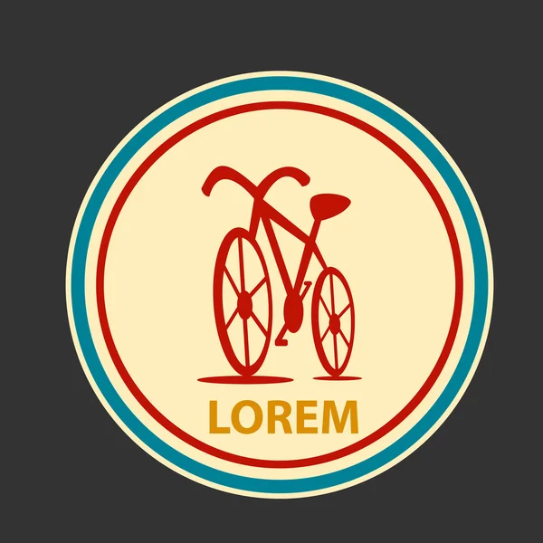 Modello di design logo vettoriale. Silhouette di bicicletta in stile retrò e vintage. Emblema o badget del club . — Vettoriale Stock