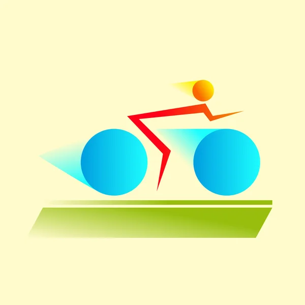 Plantilla de diseño de logotipo vectorial. Silueta de ciclista de carreras. Ilustración retro y vintage. Ciclismo de carretera, iconos de los deportes de verano . — Vector de stock