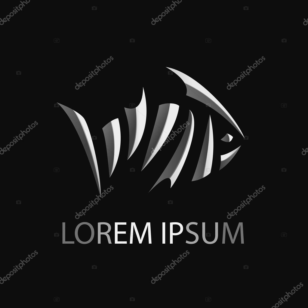 Vector logo design template. Steel abstract logo concept. 3D metal icon. Sea vector design element.Editable