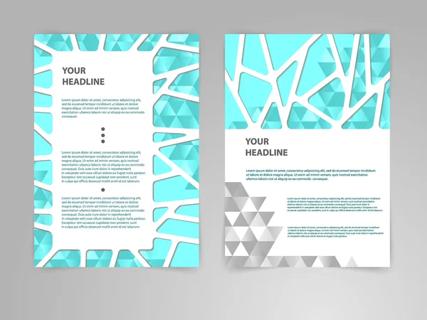 Abstraktní mnohoúhelník Brochure Flyer design vektor šablona ve velikosti A4 s 3d grafikou papíru — Stockový vektor