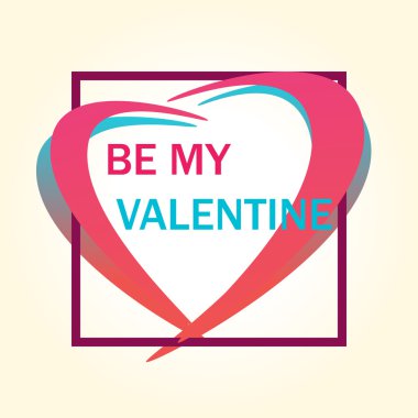 Benim Sevgililer vektör olmak. Vektör çizim çerçeve kalp ile. Mutlu Sevgililer günü ve tasarım öğeleri ayıklayacaktır.