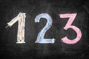 Kara tahta renkli numaraları 123