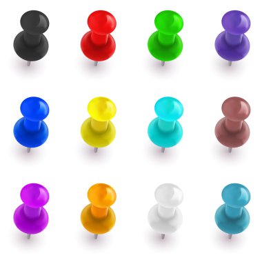 Renkli toplu iğne topluluğu