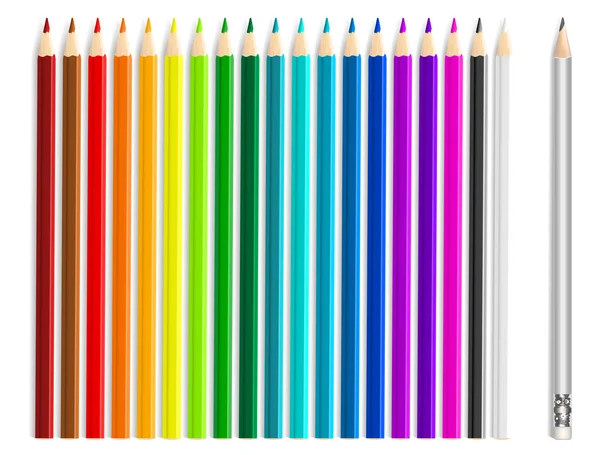 Colorful vector pencils on white background — Stock Vector