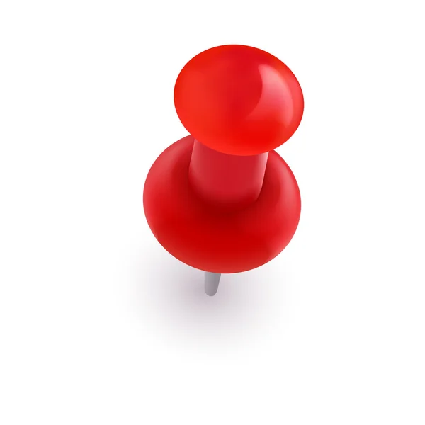 Broche vectorielle de bureau rouge sur fond blanc — Image vectorielle