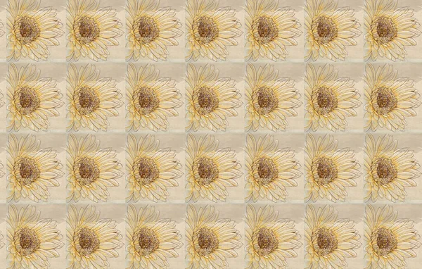 Textiel Herhalend Motief Met Objecten Bloemen Mascottes Vintage Achtergronden Kaarten — Stockfoto