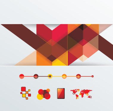 Basit Infographic Pano şablonu parlak geometrik ab ile