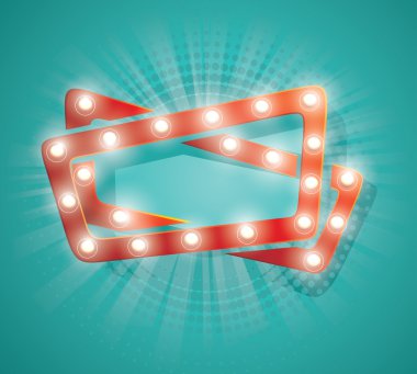 Eski sinema afiş ampuller ile. 