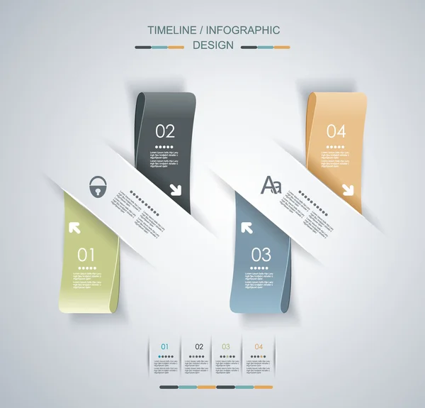 Cronología mínima Diseño infográfico . — Vector de stock