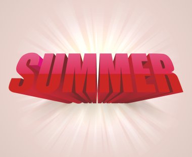 Üç boyutlu kelime YAZ. Vektör arkaplanı.