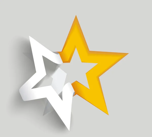 Vector star paper sticker on white background — Stock Vector