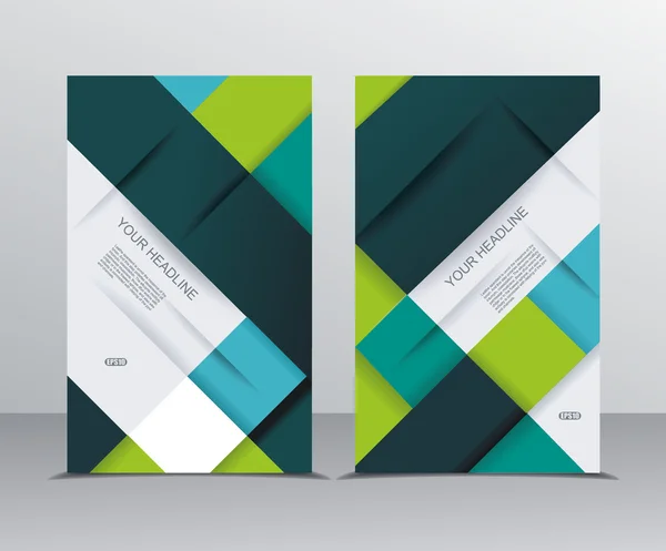 Design de modelo de brochura vetorial com cubos e dobra translúcida —  Vetores de Stock