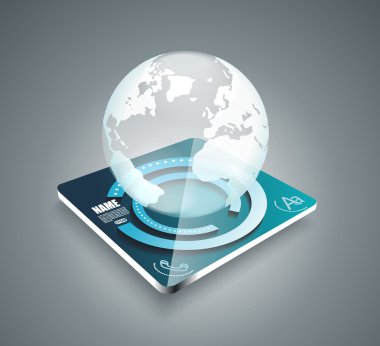 3D iş arka plan - Akıllı panelde Cam Küre