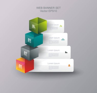 Business Design Template  Option banners.  clipart