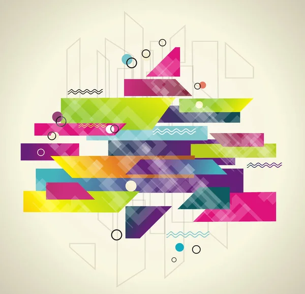 レトロな背景 カバー バナー チラシ ポスターのための抽象的な幾何学的なデザイン — ストックベクタ