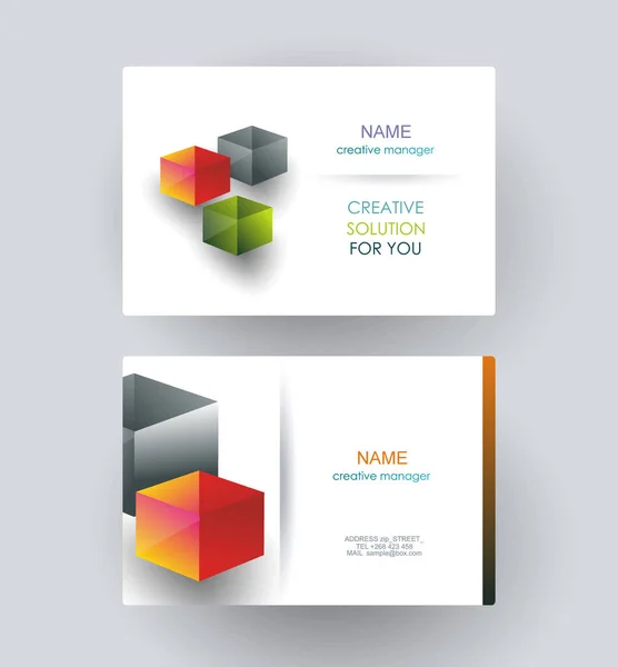 Isometric Cartes Visite Design Cartes Visite Avec Fond Abstrait Mise — Image vectorielle