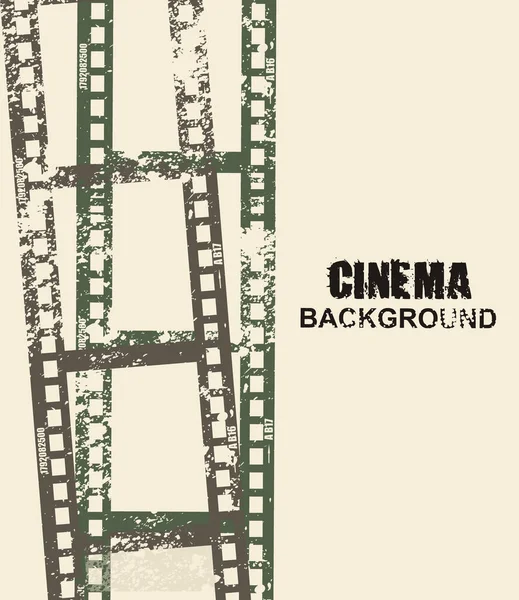 Locandina Del Cinema Grunge Modello Bandiera Grunge Con Una Striscia — Vettoriale Stock