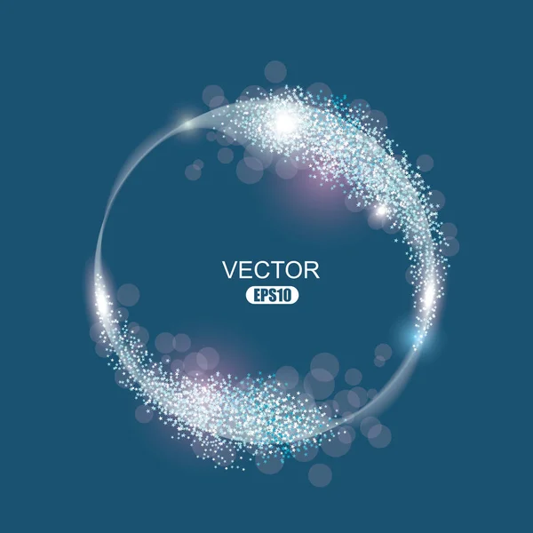 Abstrakt Fraktal Blå Bakgrund Med Korsning Cirklar — Stock vektor