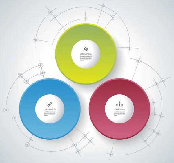 Infográficos Círculo Origami Estilo Pode Ser Usado Para Layout Fluxo — Vetor de Stock