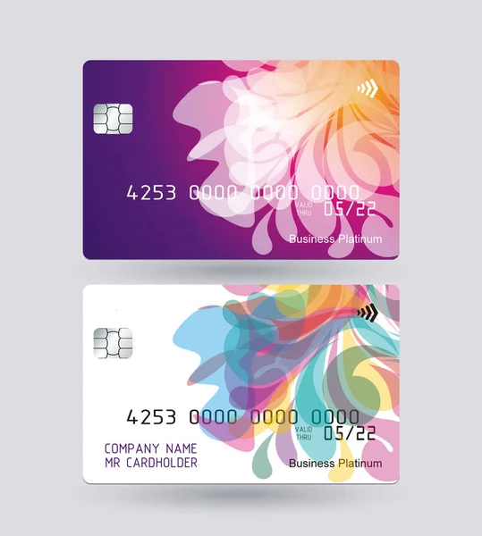 Creditcard Helder Design Met Schaduw Gedetailleerd Abstract Glossy Credit Card Stockvector