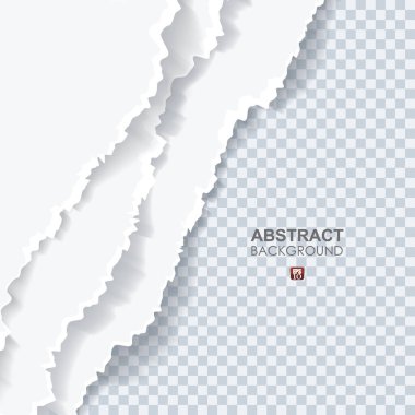 Yırtık kenarlar ve gölge şeffaf arka plan üzerinde yırtık kağıt vektör Illustration. Tasarımınız için kavramı.