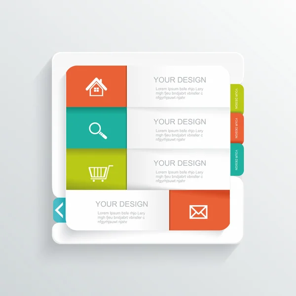 Moderne ontwerpsjabloon. kan worden gebruikt voor infographics, genummerd b — Stockvector