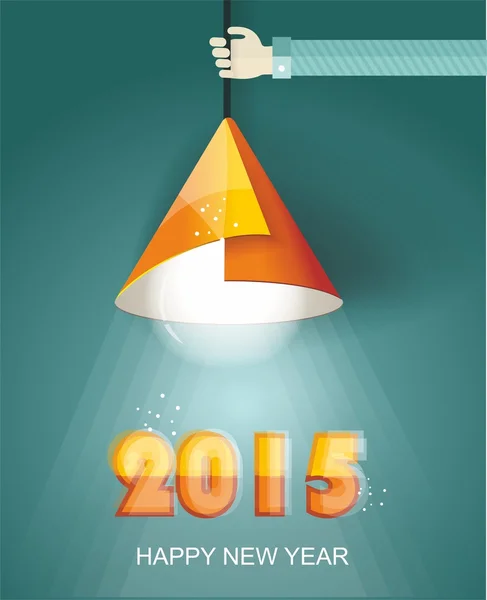 Gelukkig Nieuwjaar 2015 creatief wenskaart ontwerp — Stockvector