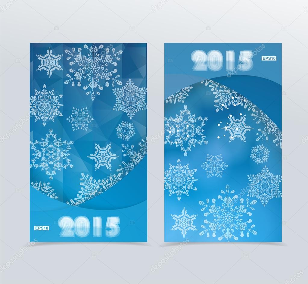 Banners with a Blue Winter Background with Snowflakes