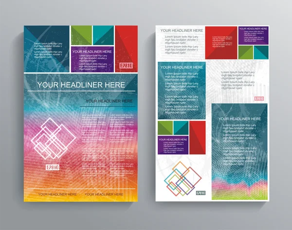 Diseño de plantilla de folleto vectorial con cubos brillantes — Vector de stock