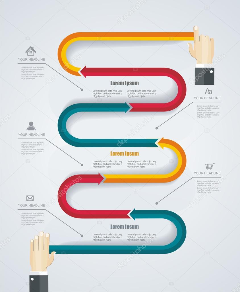 Infographic with  Human Hands- Vector concept illustration desig