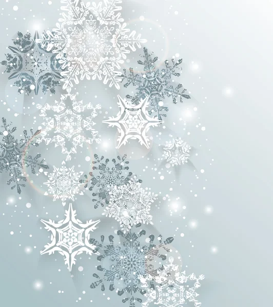 Silver winter abstract Christmas Background. — Stock Vector