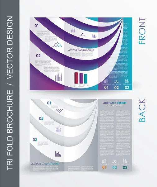 Tri fold business brochure template — Stock Vector