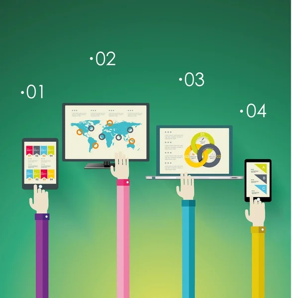 Conjunto de ícones modernos de design plano —  Vetores de Stock