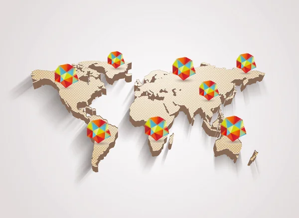 3d vector mapa del mundo con elementos modernos de gráficos de información . — Archivo Imágenes Vectoriales