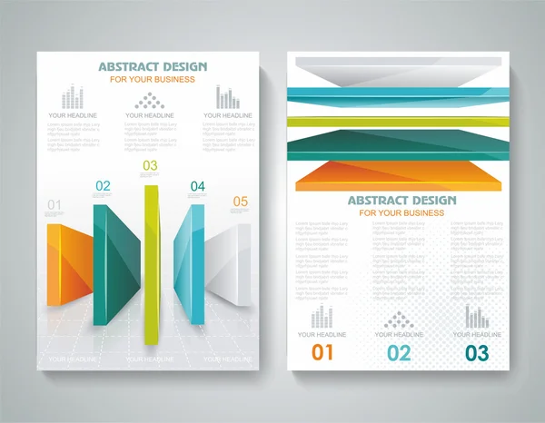 Diseño de plantilla de folleto con elementos 3d . — Vector de stock