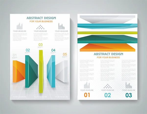 Brochure sjabloonontwerp met 3D-elementen. — Stockvector