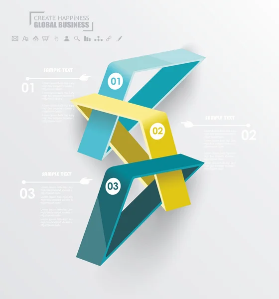 Design astratto infografico con triangoli numerati — Vettoriale Stock