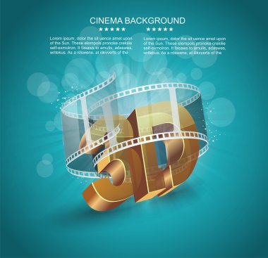 3D sinema ile altın cam Word'de rulo