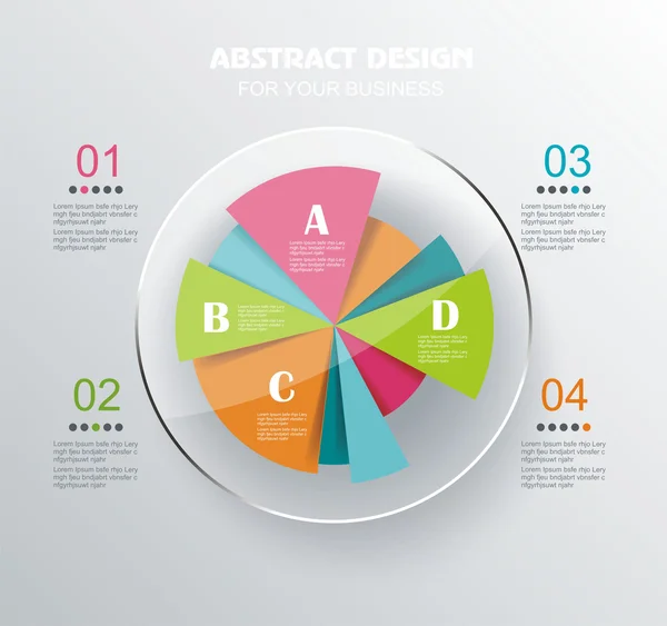 Gráfico circular comercial para documentos e informes para documentos — Vector de stock