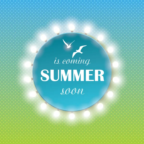 Summer time background with text and light bulbs. — Stock Vector