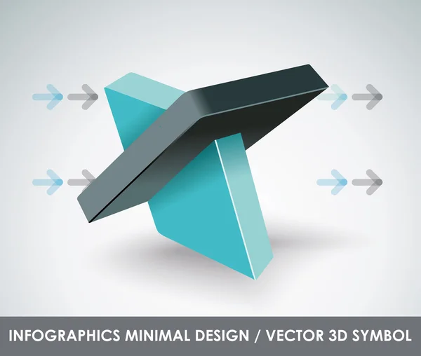 Abstract 3D-symbool ontwerpsjabloon. — Stockvector