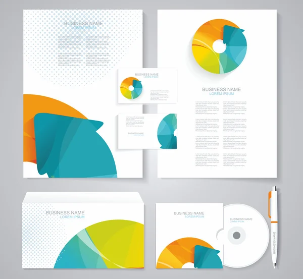 Plantilla de identidad corporativa con elementos geométricos. Documentat — Archivo Imágenes Vectoriales