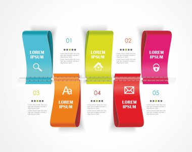 Diyagramı şablonu colorl işaretçileri veya modern 3d Tasarım Etiketler ve