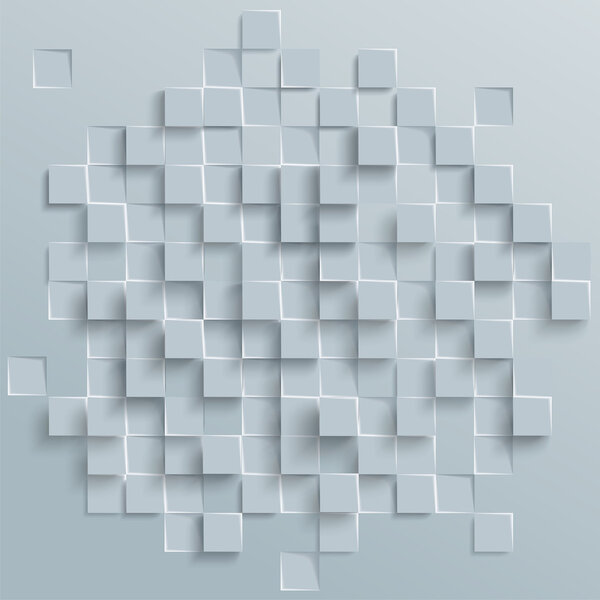 Vector Abstract geometric shape from gray cubes or squares