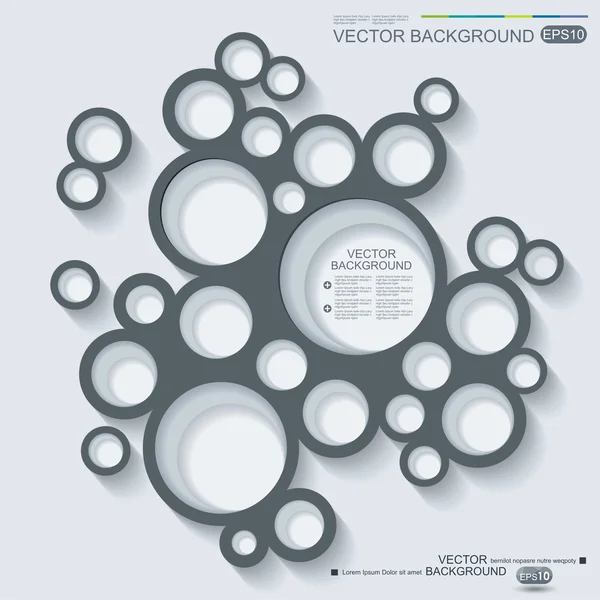 Design infográfico abstrato com círculos e sombra — Vetor de Stock